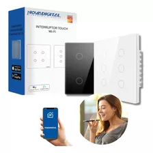 Interruptor Wifi 6 Botões Touch Inteligente Smart Alexa 4x4