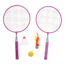 Crianças Mini Raquetes De Badminton Bolas Passarinho Rosa