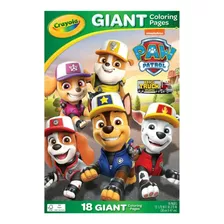 Set Gigante Para Colorear Paw Patrol 18 Pg + 24 Crayones