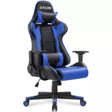 Silla Gamer Escritorio Homall Azul Ergonómica Reclinable 