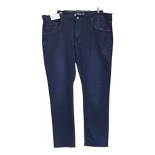 Jeans Elasticado Tallas Grandes Azul Recto