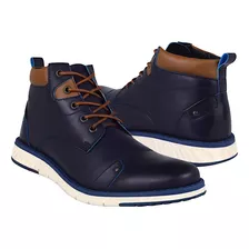 Botines Casuales Caballero Stylo 6002 Simipiel Azul