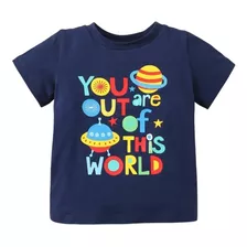 Playera Niño Bebe 3 A 6 Meses Planeta Espacio Azil Marino