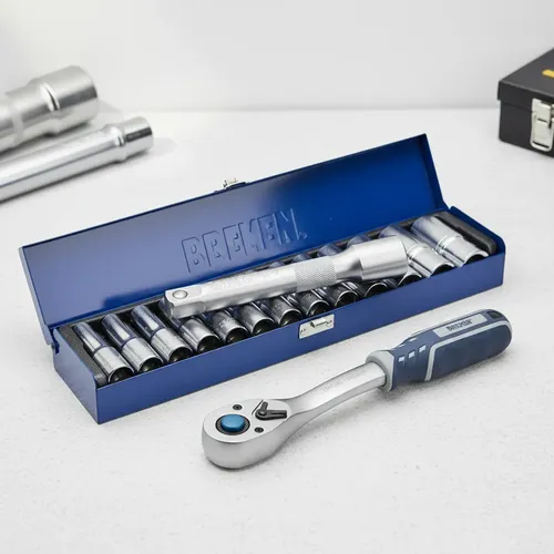 Kit Bremen: Juego Llaves Tubo Largos 13 Pzs 10-27mm + Barra Extensión 1/2'' 125mm + Llave Crique 72 Dientes