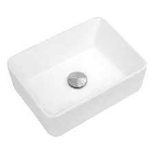 Lavamanos De Sobreponer, Rectangular En Porcelana Blanca