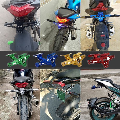 Soporte Universal Para Matrcula De Motocicleta Con Luz Led Foto 9