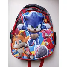 Mochila Escolar Sonic/ Espaldar/ Colegio/ Niños