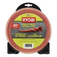 Hilo Ryobi Uso Rudo Para Desbrozadora De 2.4 Mm Color Rojo Color Naranja