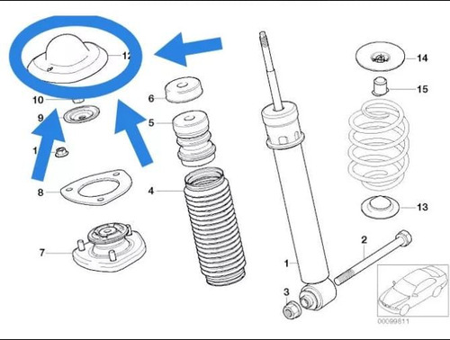 Tapn De Amortiguador Trasero Derecho Bmw X5 E53 00-06  Foto 8