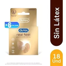 6 Pack Condones Durex Real Feel -3 Un.