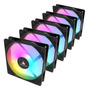Kit Ventoinhas Acegeek Rw12 5x1, Rainbow, 5x120mm, Preto