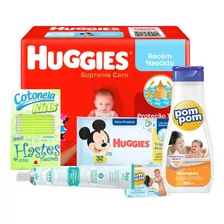 Kit Mamãe E Bebê Fraldas Huggies + Lenço Umedecido Shampoo