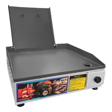 Chapa Lanche Profissional 40x35 Eletrica 220v Inox Cor Cinza