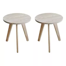 Pack 2 Mesas De Centro Living Sala Madera 40cm