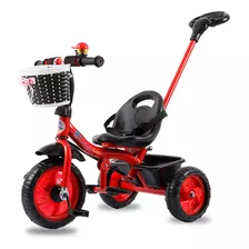 Triciclo Tipo Carreola Plegable Portatil Reclinable 2 En 1 Color Rojo