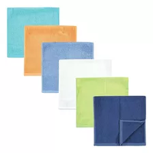 Hudson Baby Baby Rayon De Bamboo Burpcloth 6pk, Blue Orange 