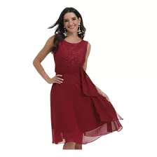 Vestido De Festa Feminino De Chiffon De Renda Plus Size Para