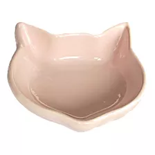 Comedouro Tigela Pote Porcelana Gato Cor Rosa