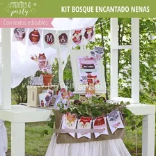 Kit Imprimible Candy Bar Animales Del Bosque Encantado Nena