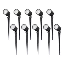 10x Espeto Jardim Interlight 3026 Finco Led 6w 2700k Preto