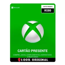 Card Crédito Gift R$80 Reais Saldo Live Xbox 360 One