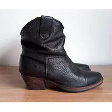 Botas Dama De Cuero Tipo Texana Con Taco De Madera