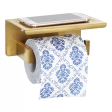 Soporte De Papel Higienico De Baño Con Estante Oro Cepillado