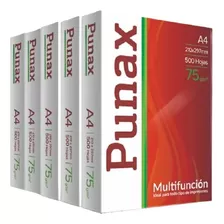 Resma Punax A4 Multifunción De 500 Hojas De 75g Color Blanco De 5 Unidades Por Pack