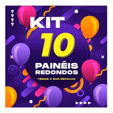 Kit 10 Painéis Redondos Em Tecido Sublimado 1,20m X 1,20m