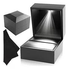 Caja De Anillo De Compromisodante De Anillo De Lujo Con Luz