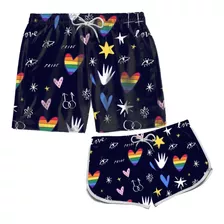 Short Praia Feminino Masculino Lgbt Love