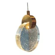 Pendente Led Redondo Cristal C/ Bolhas 3000k 3w Ø13x17cm 