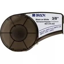 Etiqueta Fita M21-375-423 Brady 9.5mm Preto/branco Poliéster