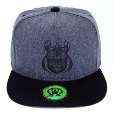 Boné Rhino Size Snapback Aba Reta Grafite E Preto