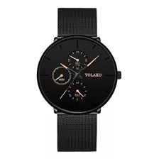 Reloj Analógico Pulsera Hombre Acero Inoxidable Minimalista