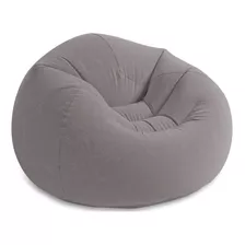 Sillon Inflable Puf Beanless Gris Extra Suave Hogar Intex