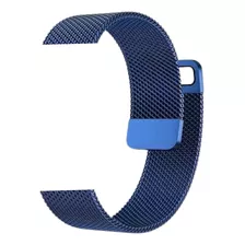 Pulseira Compatível Com Smartwatch Apple Aço Inox Magnética Cor Azul 42 Ao 49mm