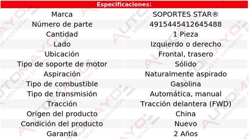 Rep Soporte Transm Del, Tras S Star Tsuru 1.6l 4 Cil 88-94 Foto 2