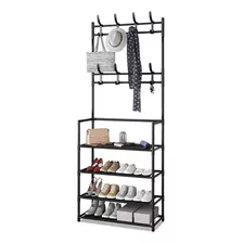 Zapatera Perchero Organizador Rack Multifuncional 4 Estantes