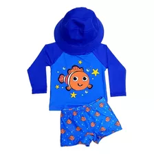 Conjunto Uv Infantil Proteção Solar Uv Com Chapéu Bebê Praia