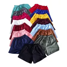 Kit 4 Shorts Soltinho Malha Canelada Plus Size G1 G2 G3