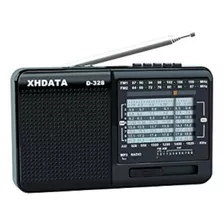 Radio Estéreo De Onda Corta Am Fm Dsp Portátil Xhdata D-328 Color Black