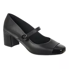 Scarpin Salto Grosso Feminino Sapato Boneca Casual Saltinho