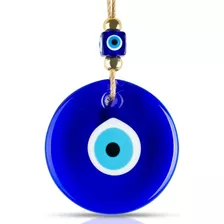 Decoración De Pared Grande Ojo Turco 5.2'' Vidrio Azul