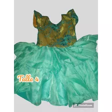 Vestido De Princesa Con Lazo , Talla 4