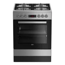 Cocina Beko Fsm 62330 Dxt A Gas/eléctrica 4 Hornallas Acero Inoxidable 220v - 240v Puerta Con Visor 72l