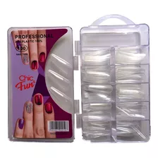 2x 100pç Unha Postiça Bailarina Estilo Longo Unhas Posticas Cor Transparente