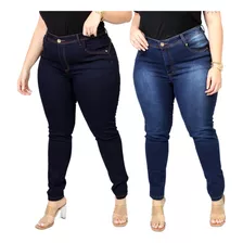 Kit 2 Calça Jeans Femininas Plus Size Com Lycra Promoção