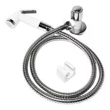 Kit Ducha Higiênica Plus Abs Com Flexivel Em Metal 1,20 Mts Acabamento Brilhante Cor Prateado