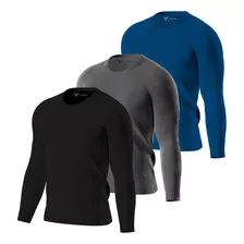 Kit 3 Camiseta Camisa Térmica Proteção Uv 50+ Segunda Pele 